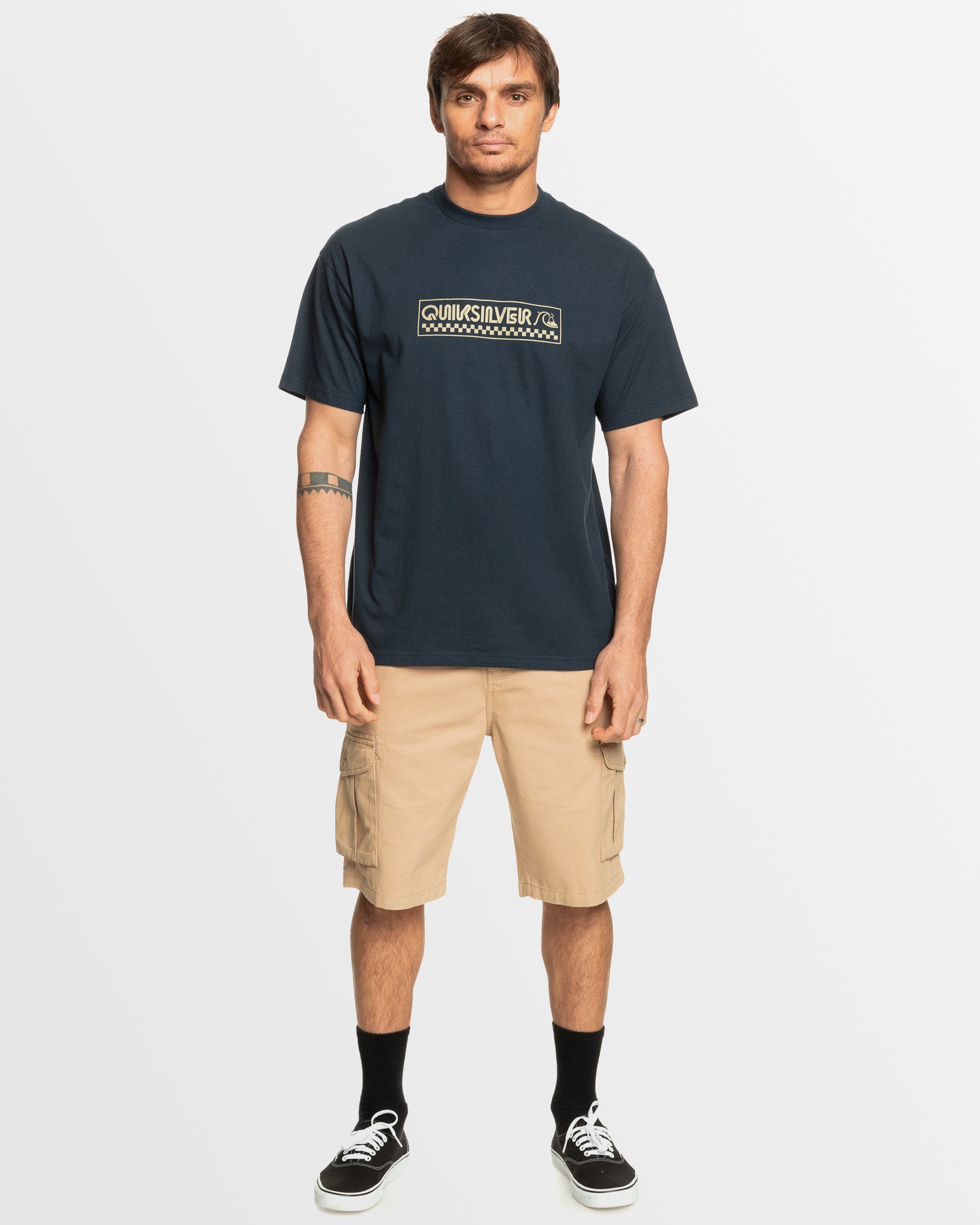 Mens Bubble Check T-Shirt – Dark Navy – Quiksilver AU