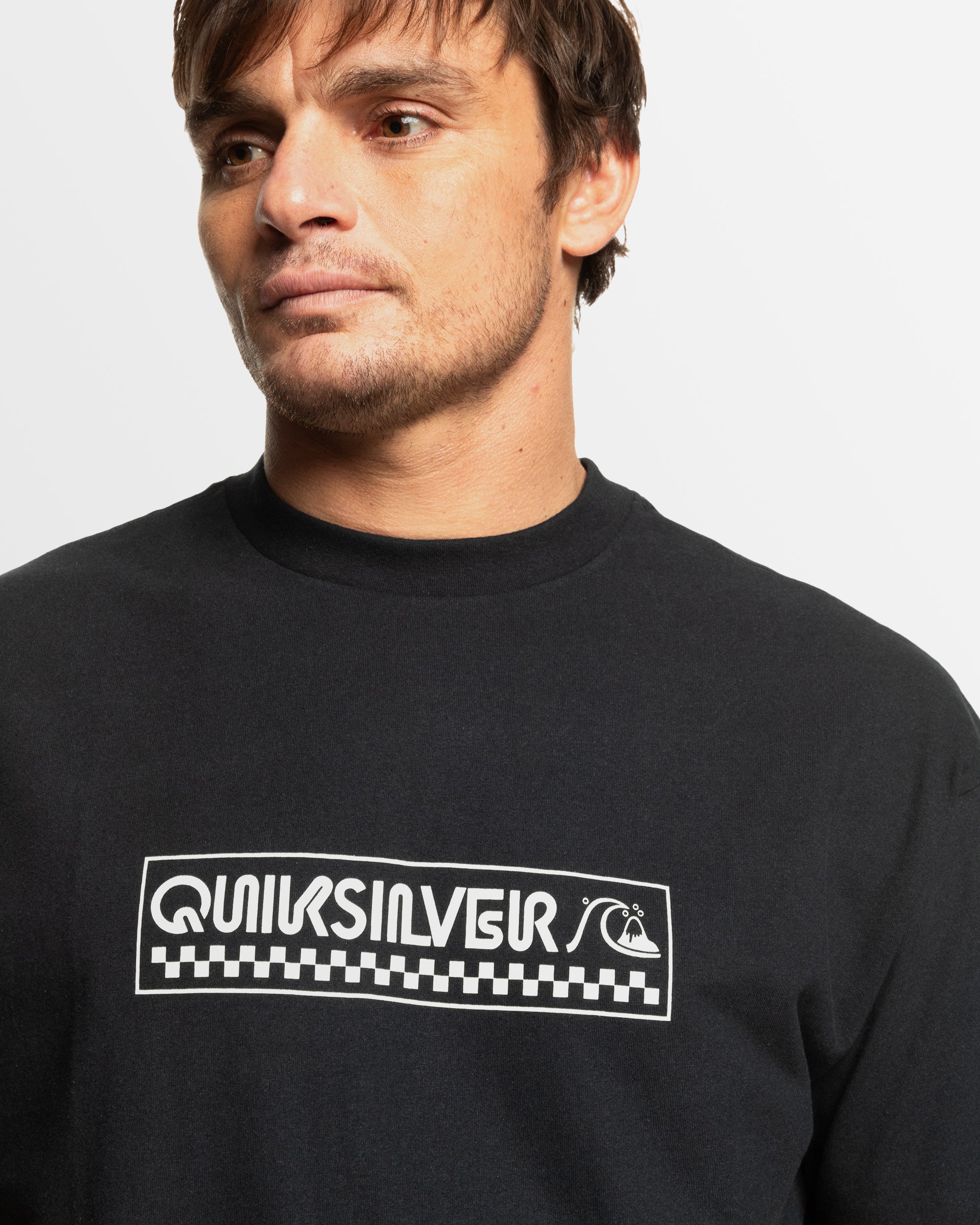 Mens Bubble Check T-Shirt – Black – Quiksilver AU