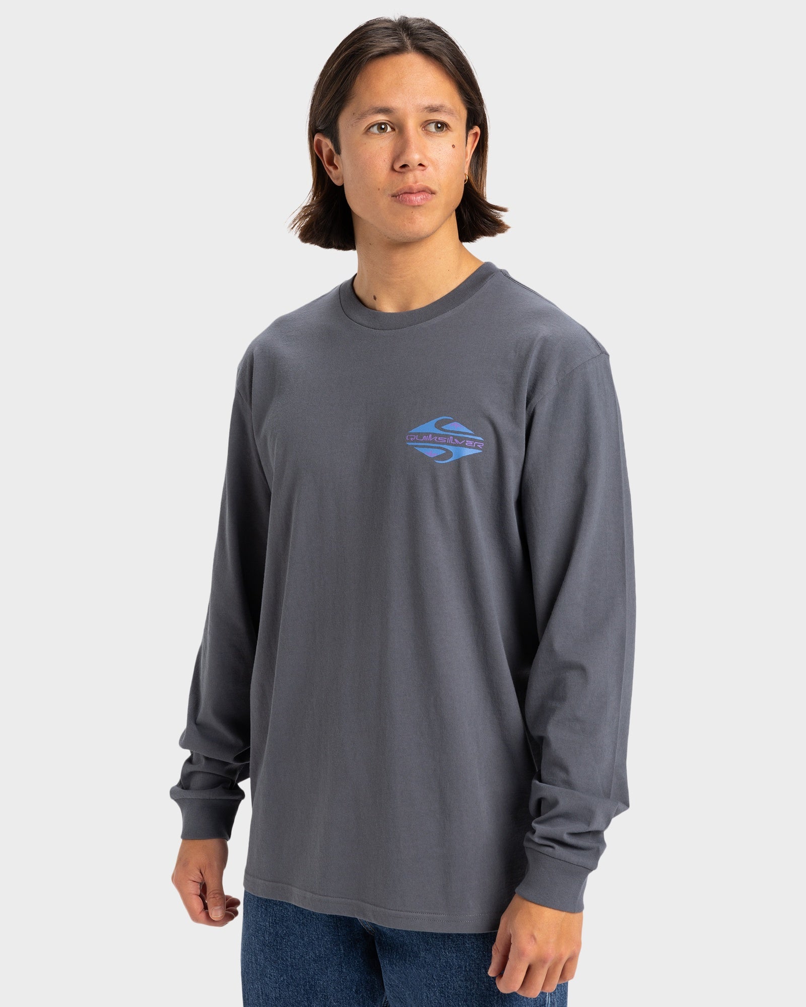 Mens Heritage Sun Long Sleeve T-Shirt – Iron Gate – Quiksilver AU