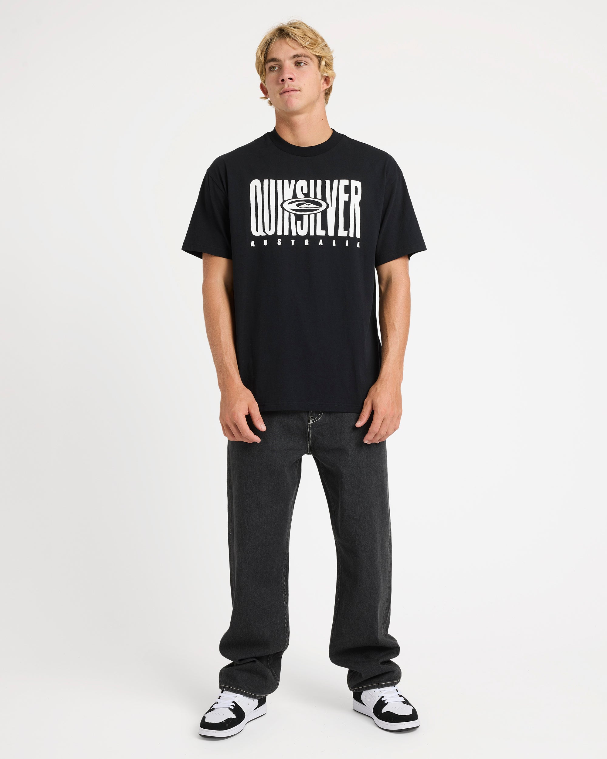 Mens Aus Stack T-Shirt – Black – Quiksilver AU